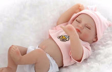 Sleeping Mini Twins Reborn Baby Dolls 11 Inches Full Silicone Newborn Babies A Sleeping Girl And An Awake Boy Kids Holiday Gift