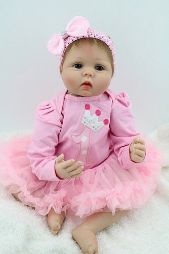 NPKDOLL Baby Reborn Doll 22 Inch Lifelike Soft Silicone Reborn Toys Fashion Gift For Girls Newborn Babies Toys